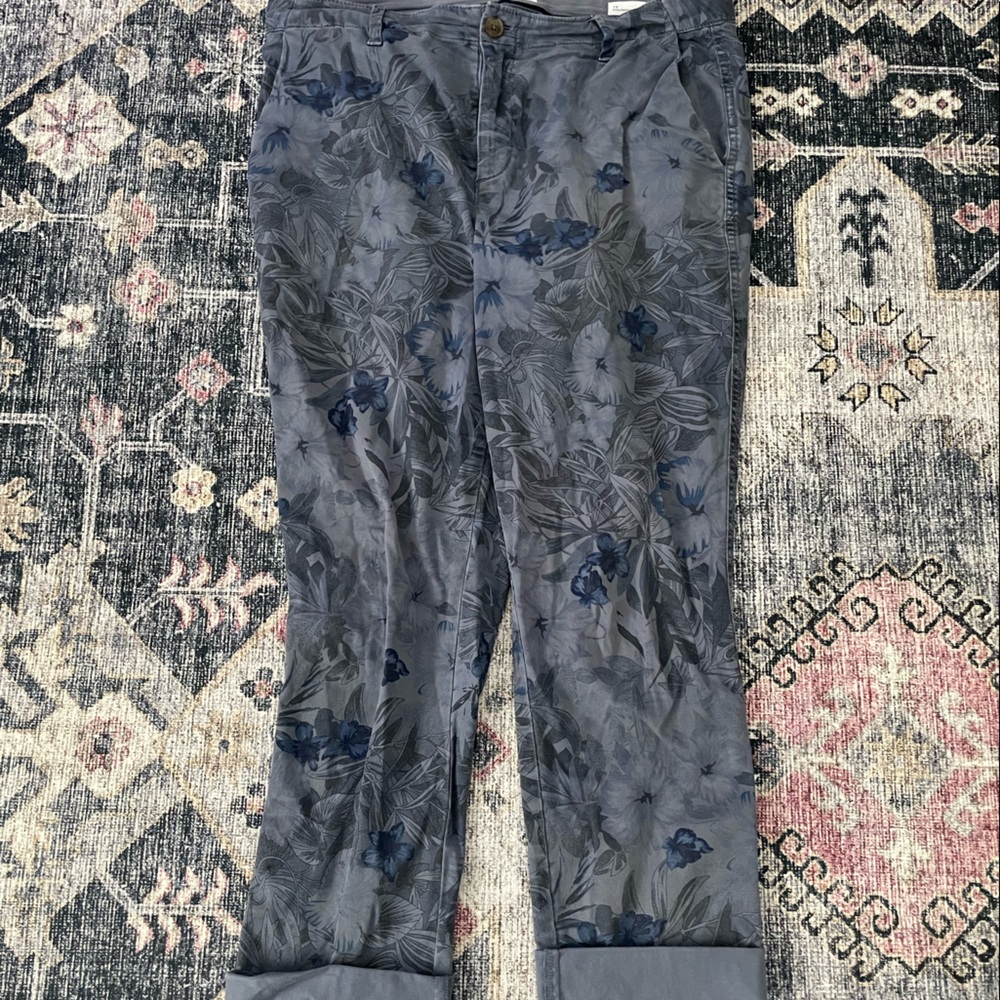 COPY - Blue floral pattern Gap Girlfriend Chinos